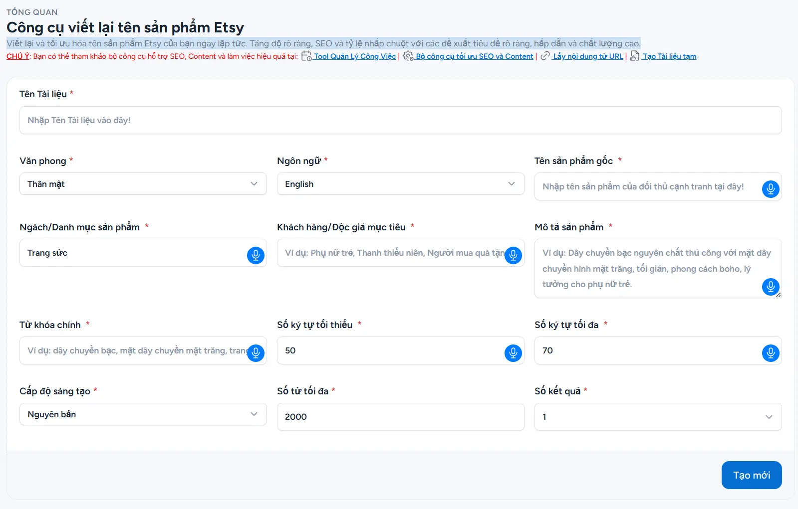 Viết lại Tên Sản phẩm Chuẩn SEO Etsy